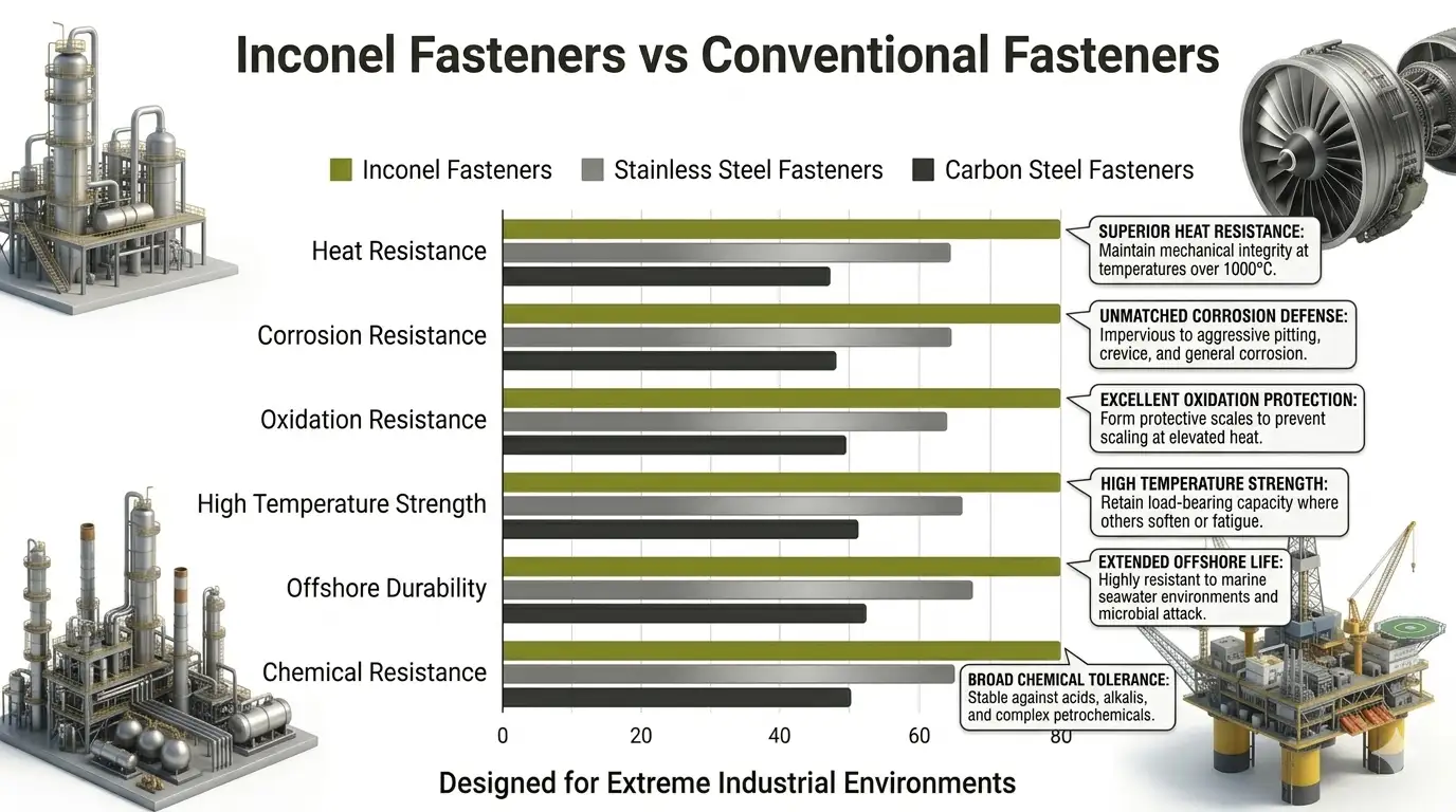 Inconel 925 Fasteners Used in Offshore Platforms, Subsea Pipelines and Sour Gas Service Environments