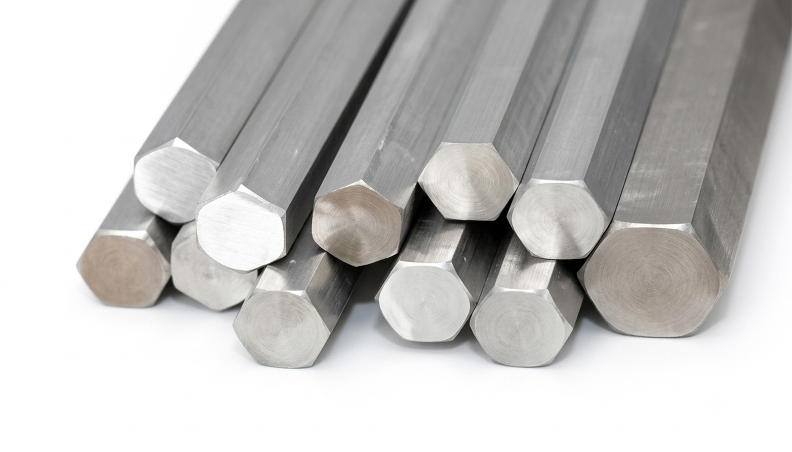 Centerless ground pure tungsten round bars and finished hex bar profiles ready for export dispatch