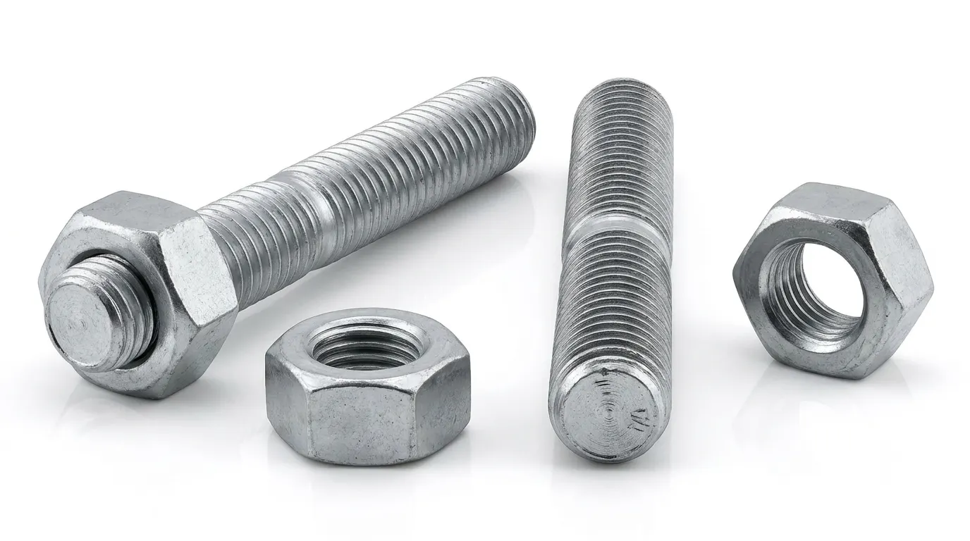 Close-up of Aurum Overseas ASTM A193 Grade B16 (Cr-Mo-V alloy steel) stud bolts, precision-engineered for superior thermal stability and high-strength performance in power plants, refinery, and petrochemical pressure systems.