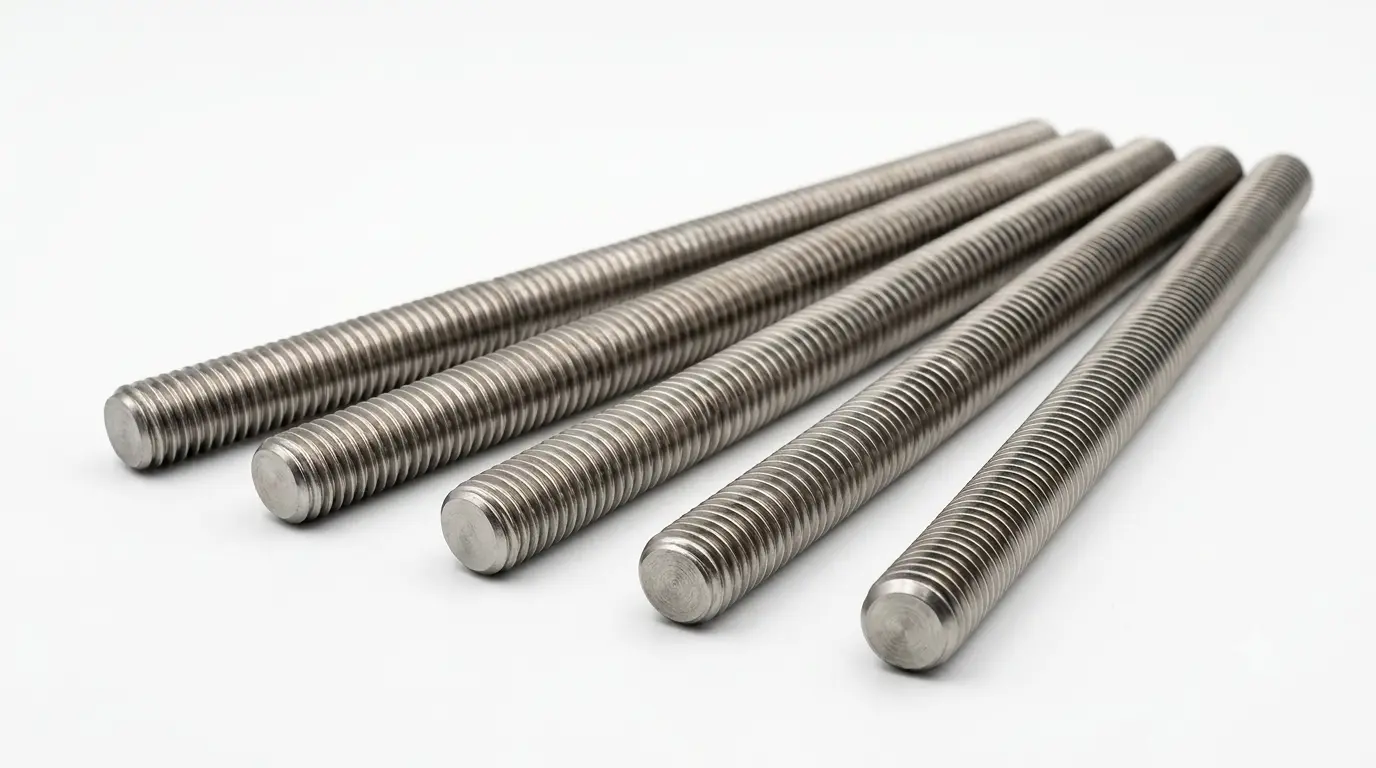 Close-up of Aurum Overseas Hastelloy C276 (UNS N10276) nickel-molybdenum-chromium alloy stud bolts, precision-engineered for exceptional corrosion resistance in chemical processing, offshore systems, and refinery applications.
