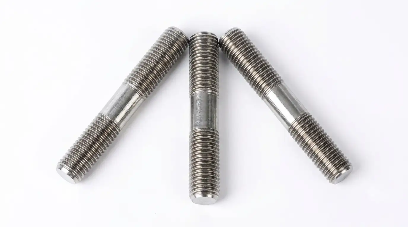 Close-up of Aurum Overseas Inconel 330 nickel-iron-chromium alloy stud bolts, engineered for superior oxidation and carburization resistance in furnace systems, heat treatment plants, and thermal processing applications.