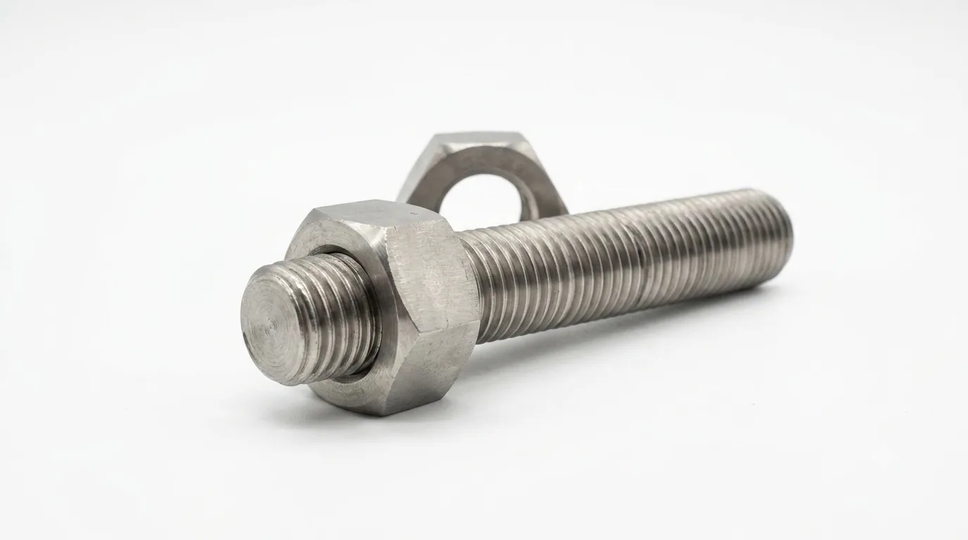 Close-up of Aurum Overseas SS 317L stainless steel stud bolts, engineered for superior corrosion resistance in chemical processing, offshore, and industrial engineering applications.