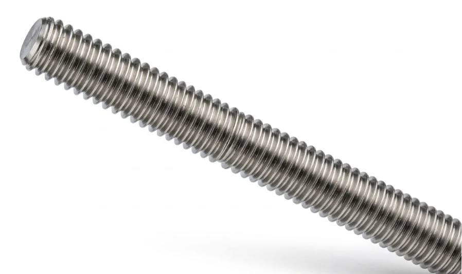 ASTM A276 UNS S32205 Duplex Steel Threaded Bars stacked in export warehouse