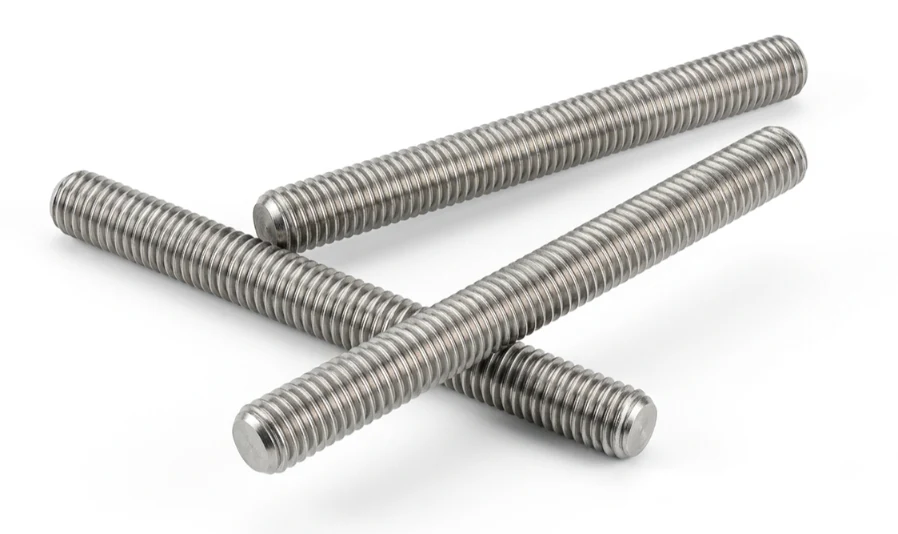 ASTM B166 Inconel 600 and Inconel 601 Threaded Bars stacked in warehouse