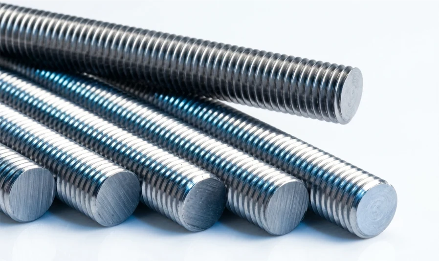ASTM B473 UNS N08020 Alloy 20 Threaded Bars stacked in export warehouse