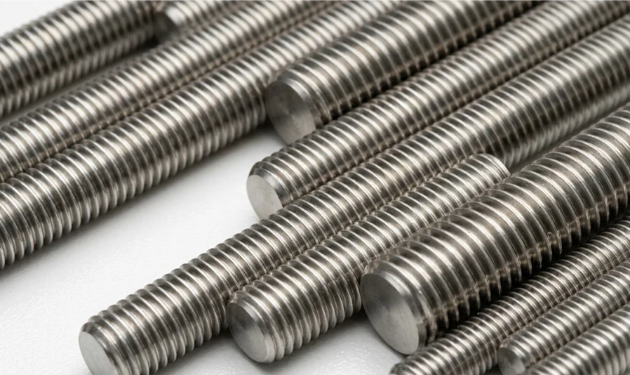 ASTM A276 UNS S31254 SMO 254 Threaded Bars stacked in export warehouse