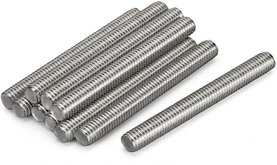ASTM A276 Super Duplex Steel Zeron 100 Threaded Bars stacked in export warehouse